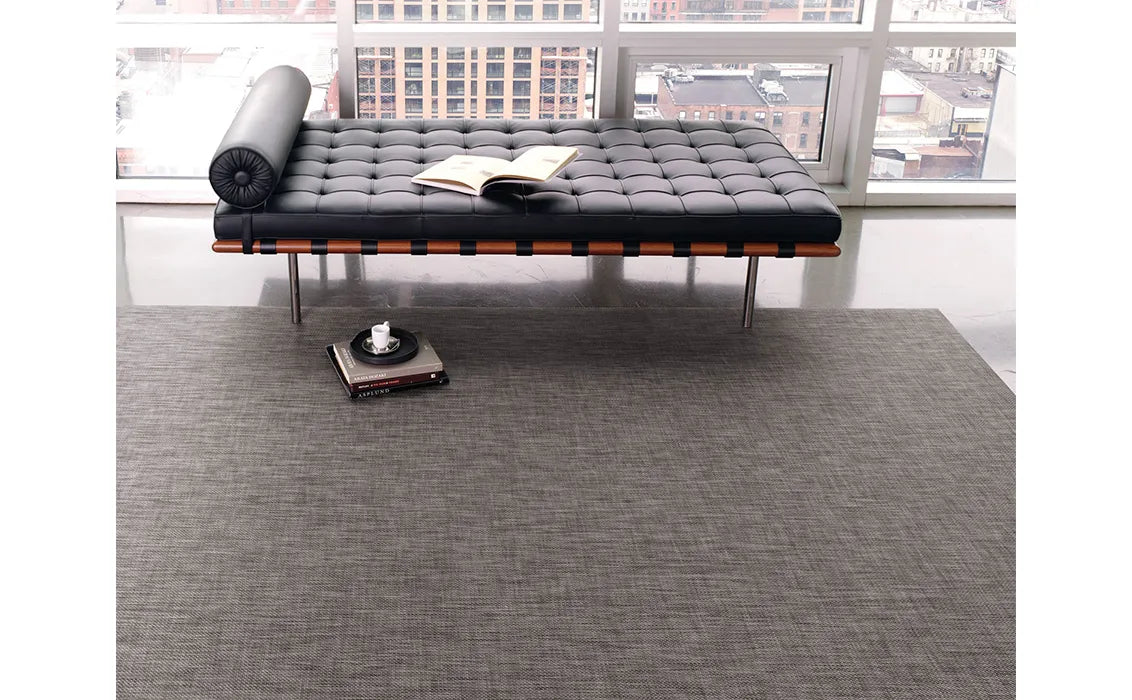 Basketweave Woven Floor Mat | Carbon