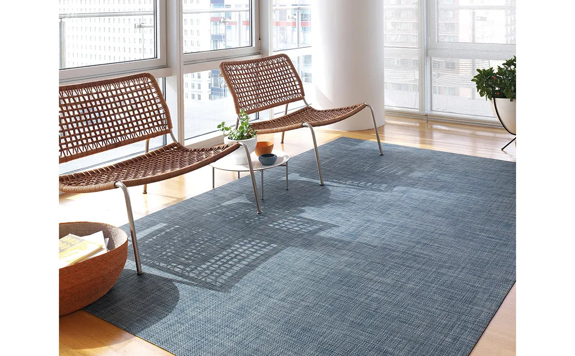 Basketweave Woven Floor Mat | Denim