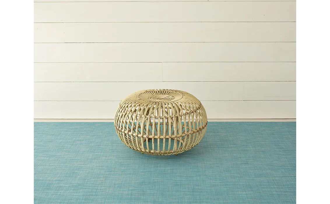 Mini Basketweave Woven Floor Mat | Turquoise