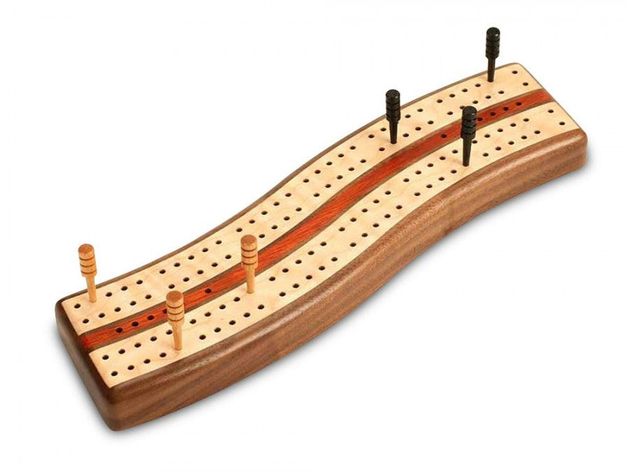 s-curve wood cribbage board