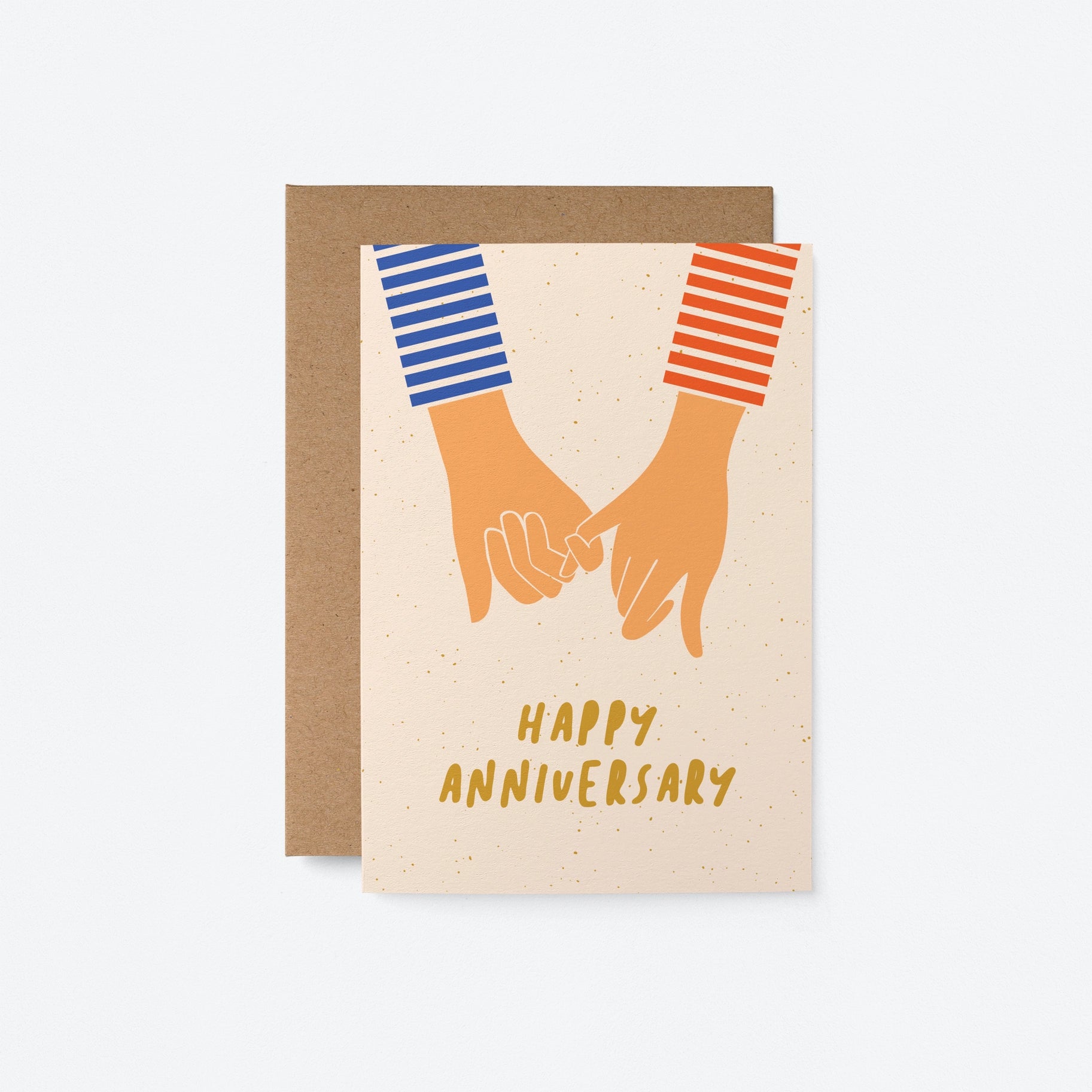 holding hand Happy Anniversary greeting card