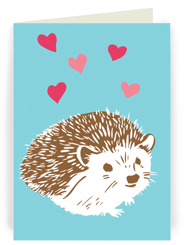 Porcupine Valentines greeting card