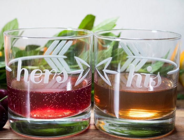 his and hers cocktail glass