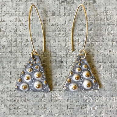 grey triangle urchin earrings
