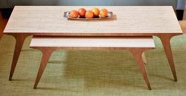 wood mid century modern coffee table