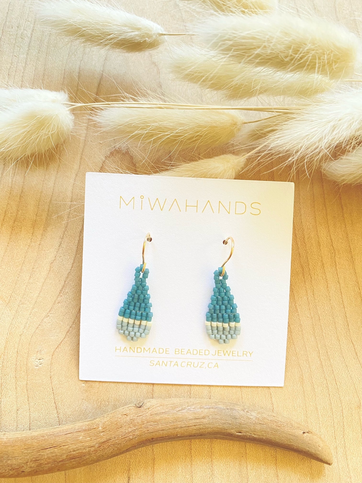 blue beaded earrings