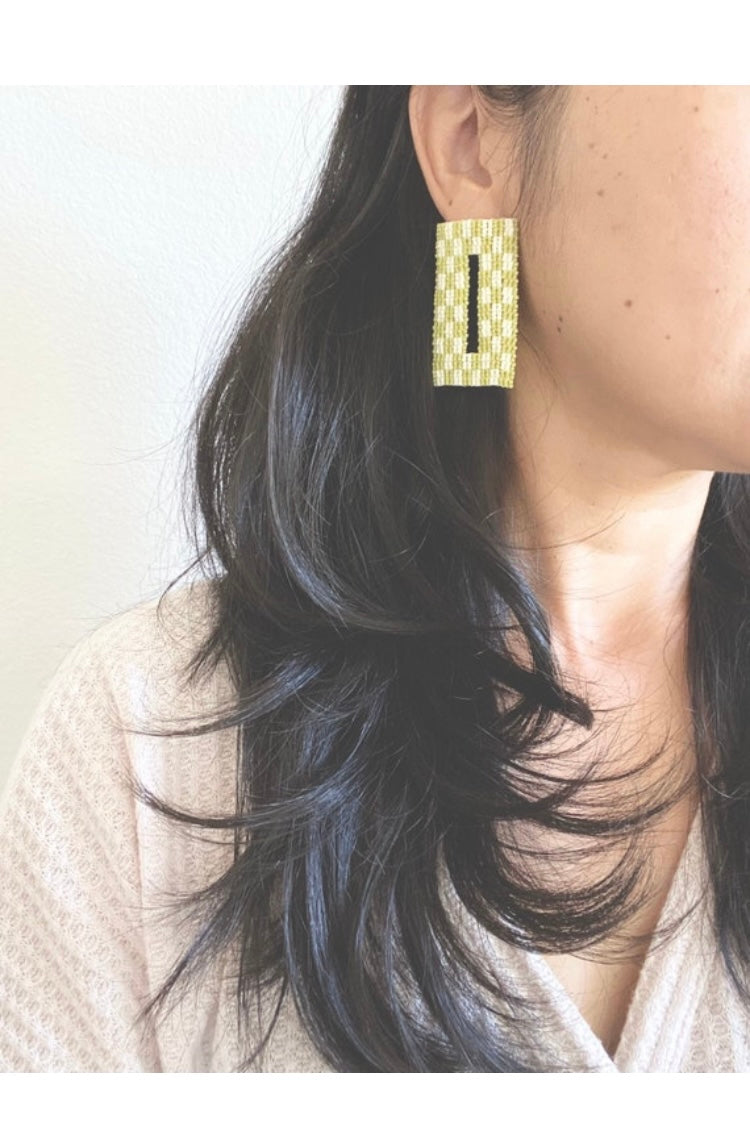 rectangle beaded earrings