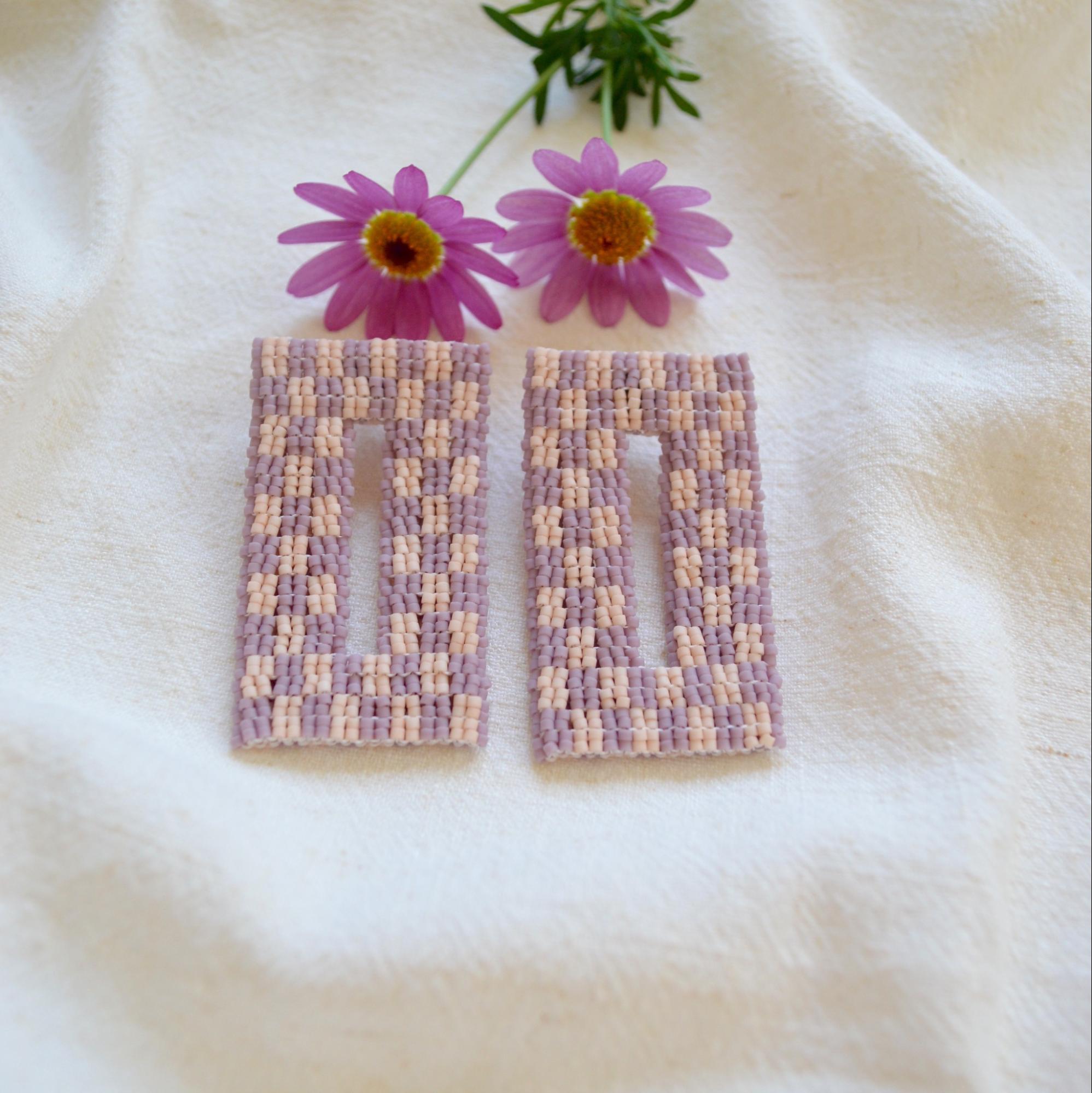 rectangle beaded earrings