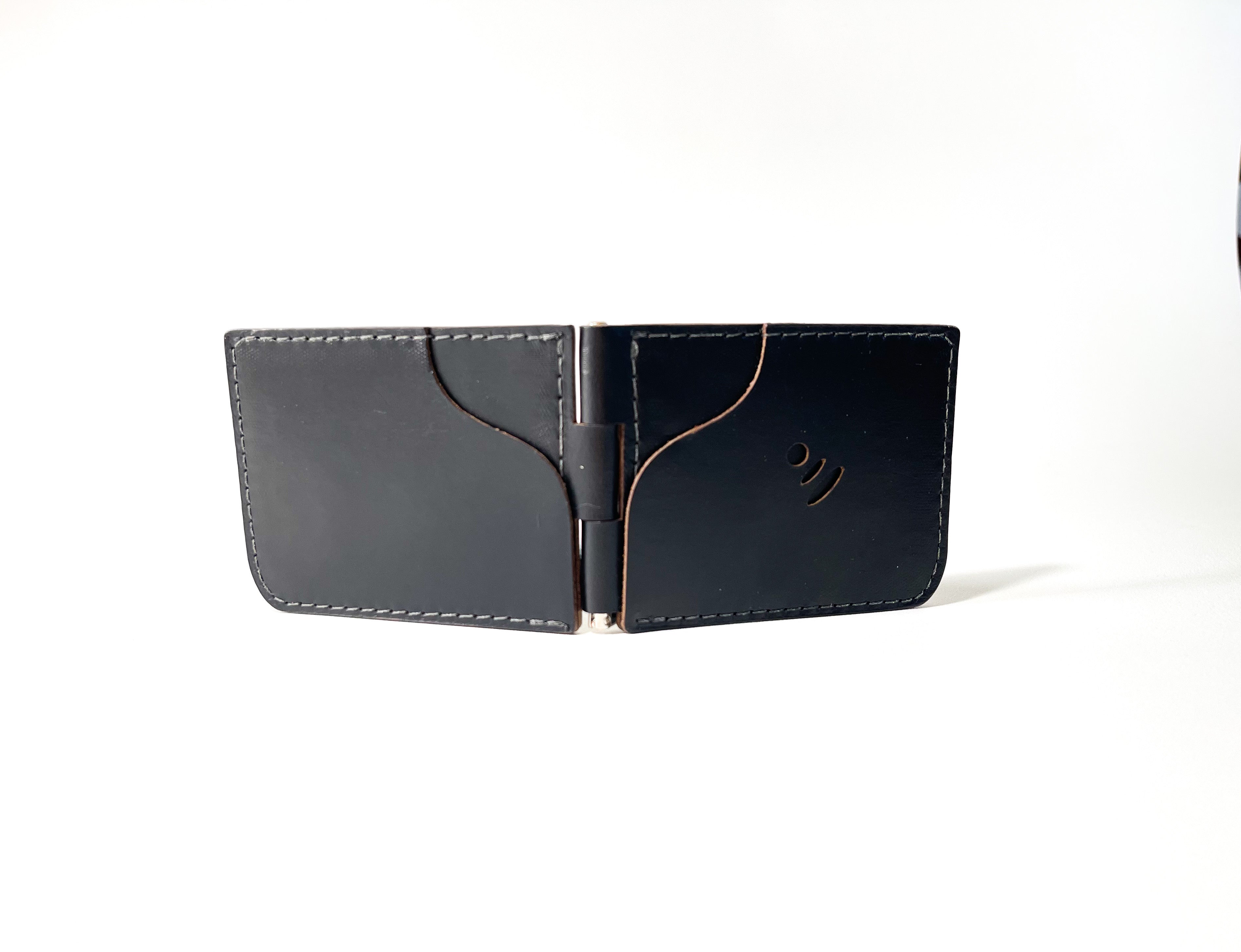 black bifold leather wallet