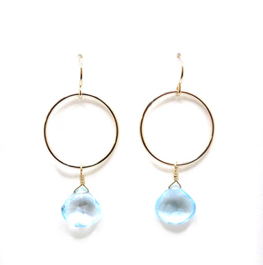 blue topaz hoop earrings