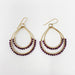 red stone gold double hoop earrings