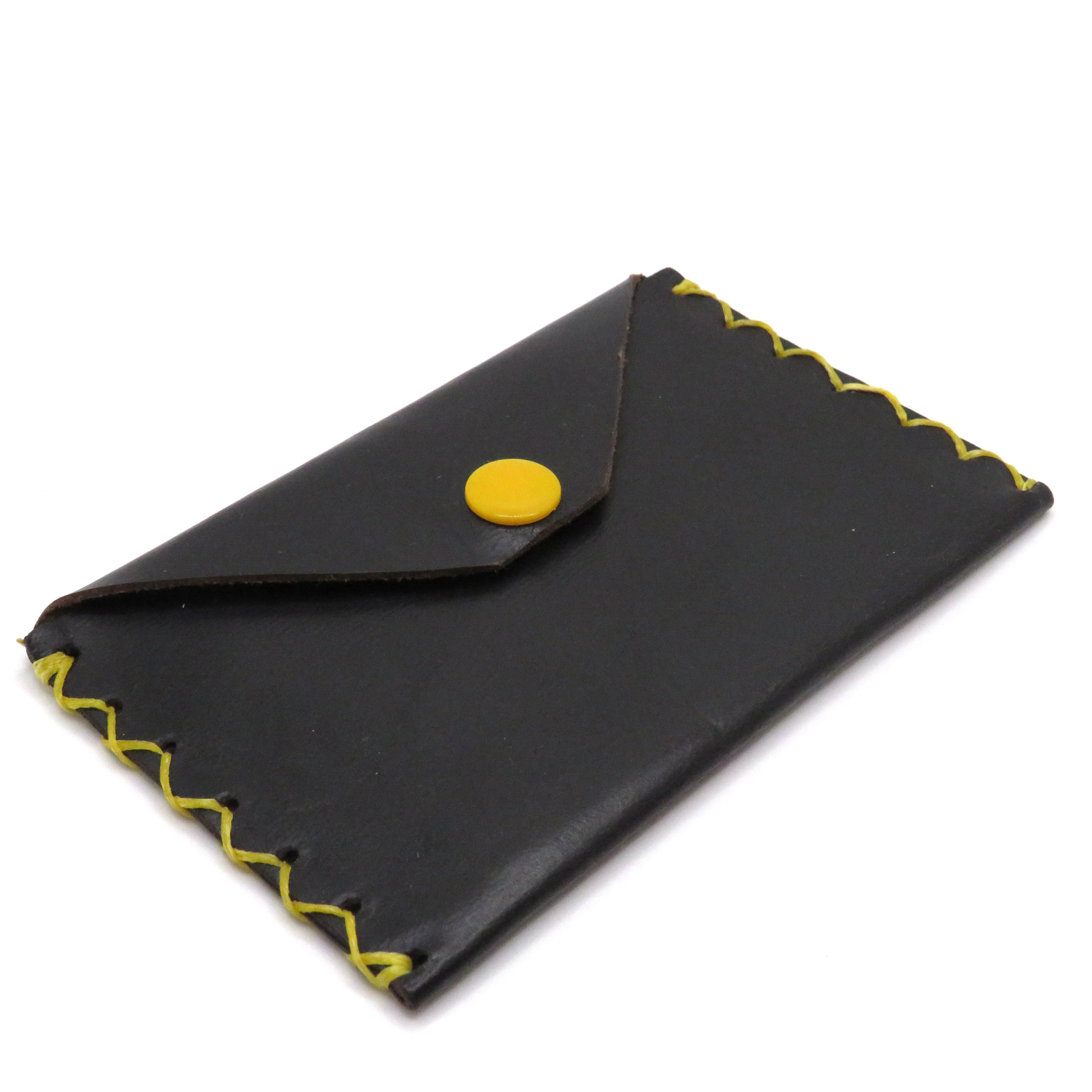 handmade black leather pouch