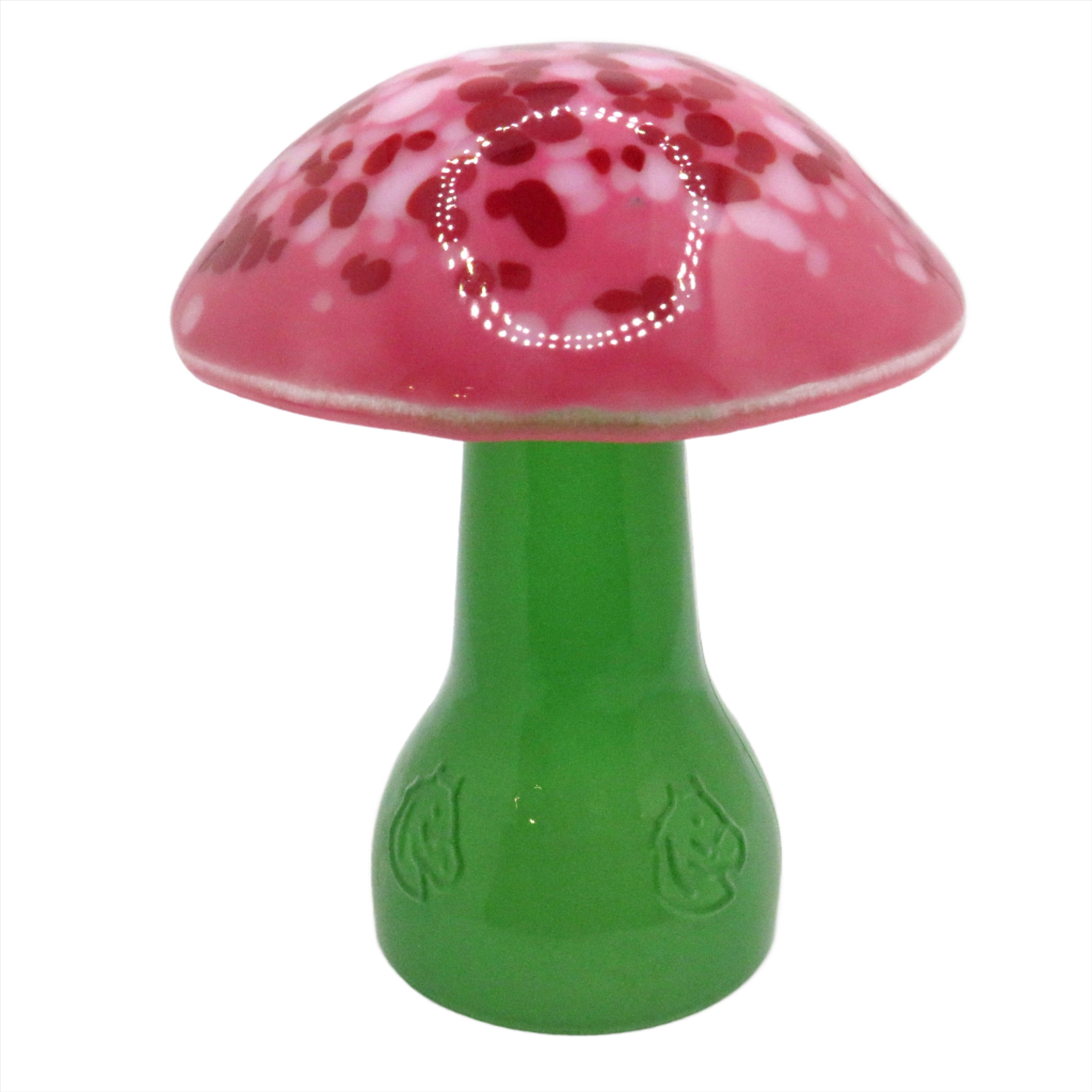 glass mushroom night light pink