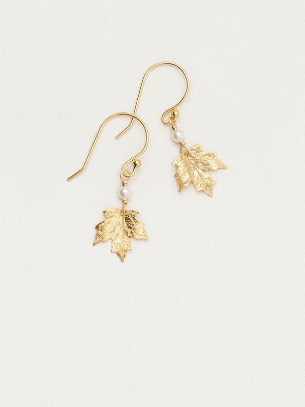 gold maple earrings