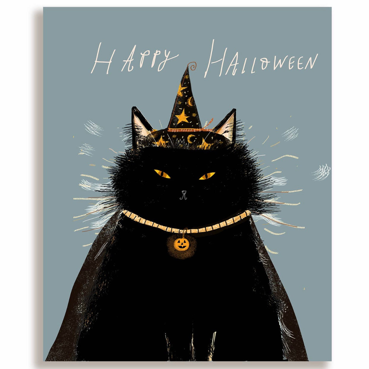 Black Cat Halloween greeting card