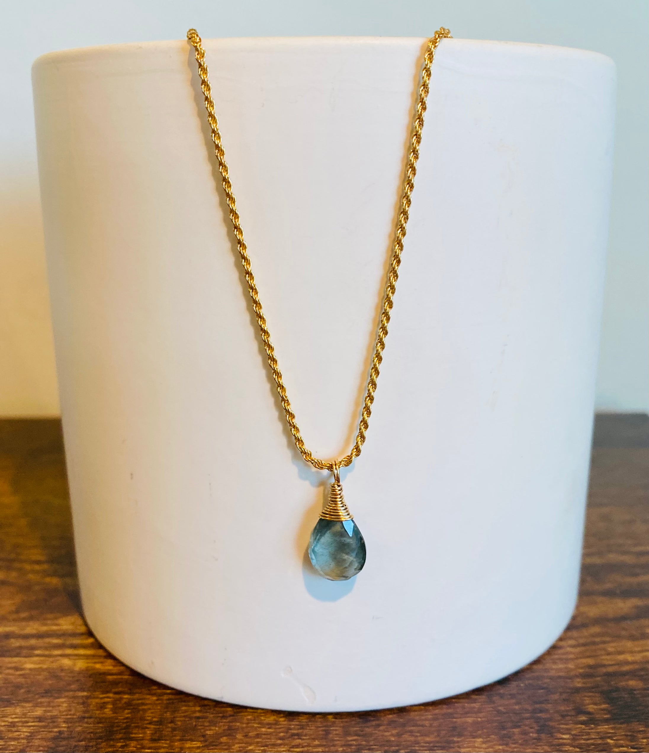 blue stone pendant necklace