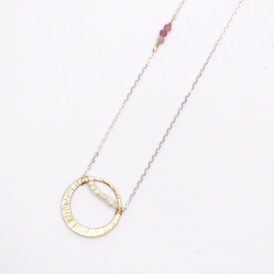 peal mini hoop pendant necklace