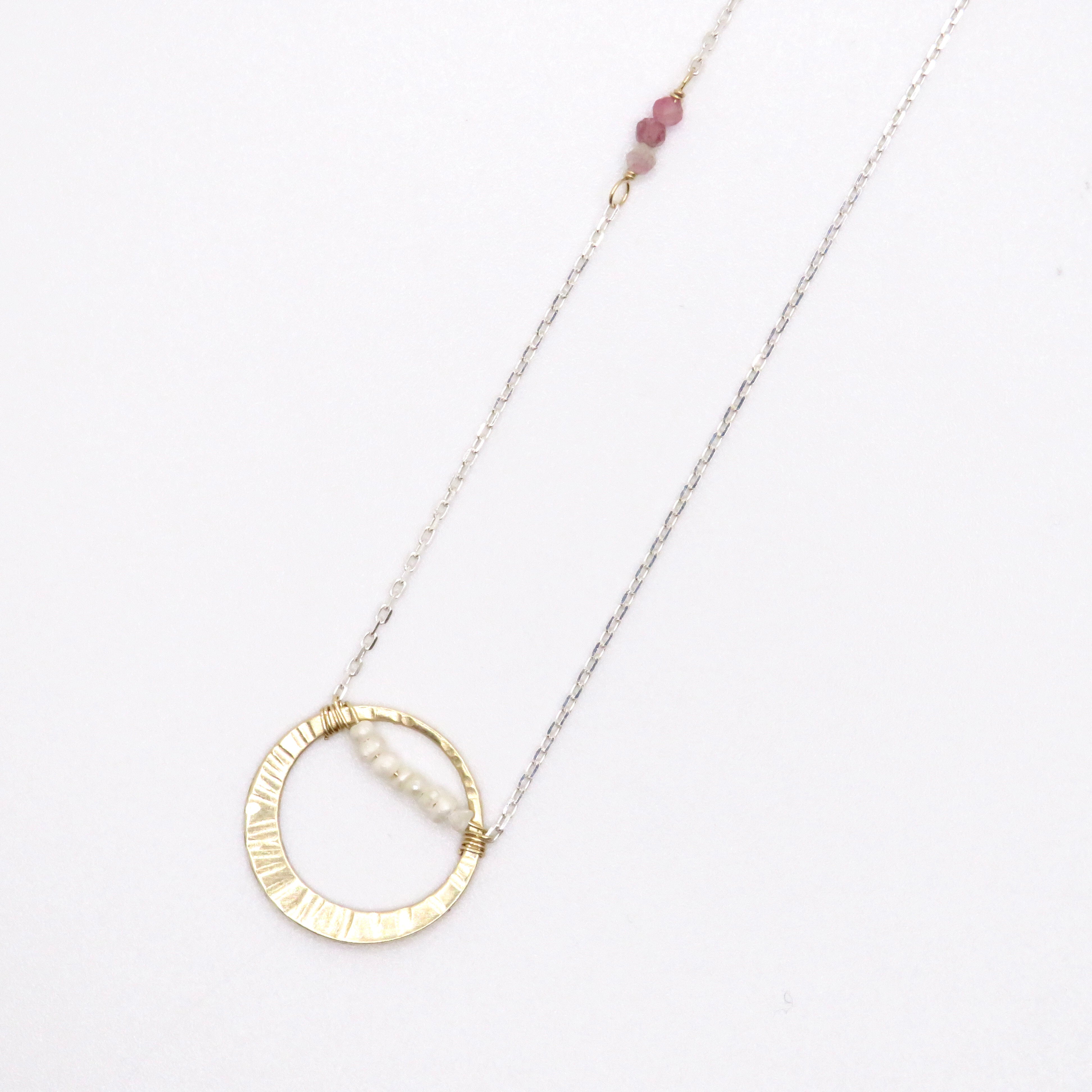 peal mini hoop pendant necklace