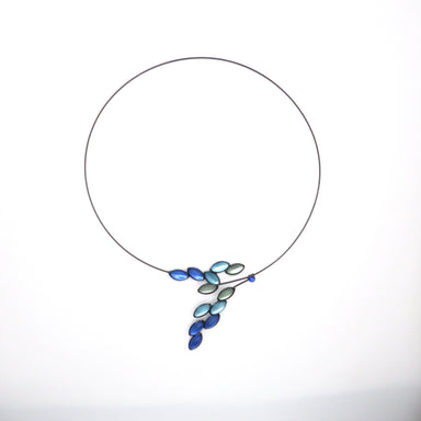 glass leaf wire necklace