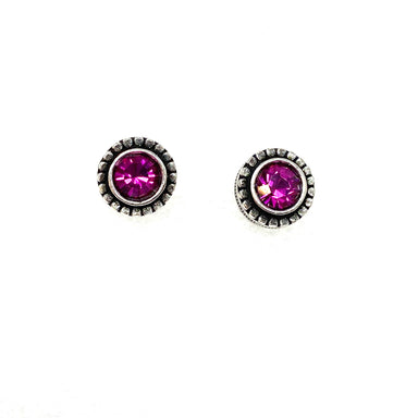 purple crystal stud earrings