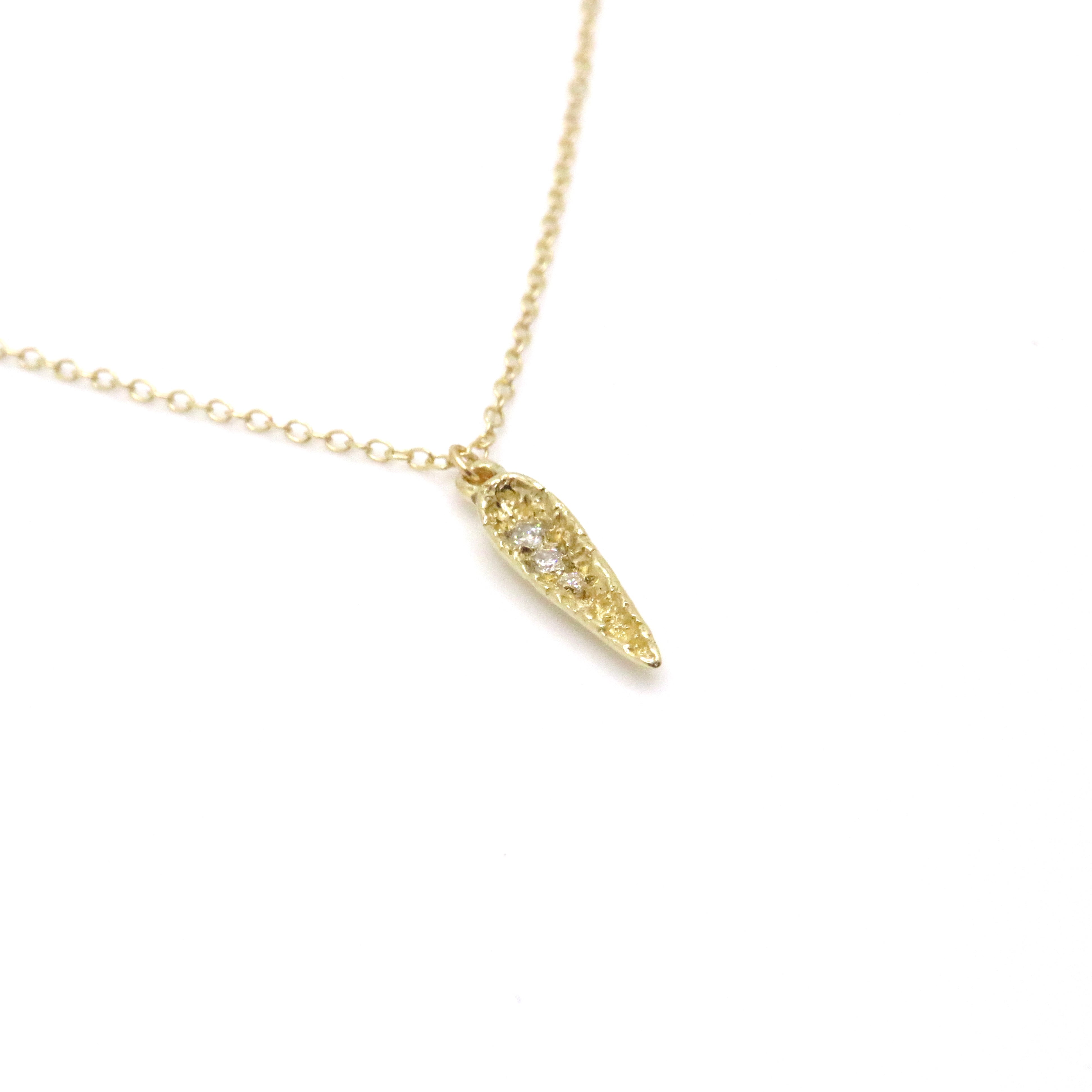 Mini Moss Spear Gold Necklace