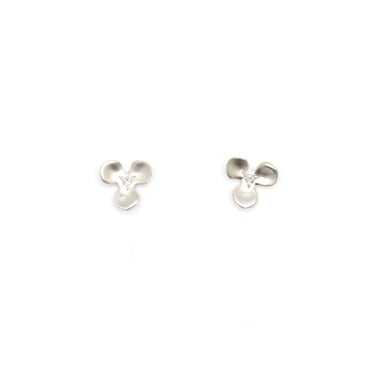 diamond trillium post earrings