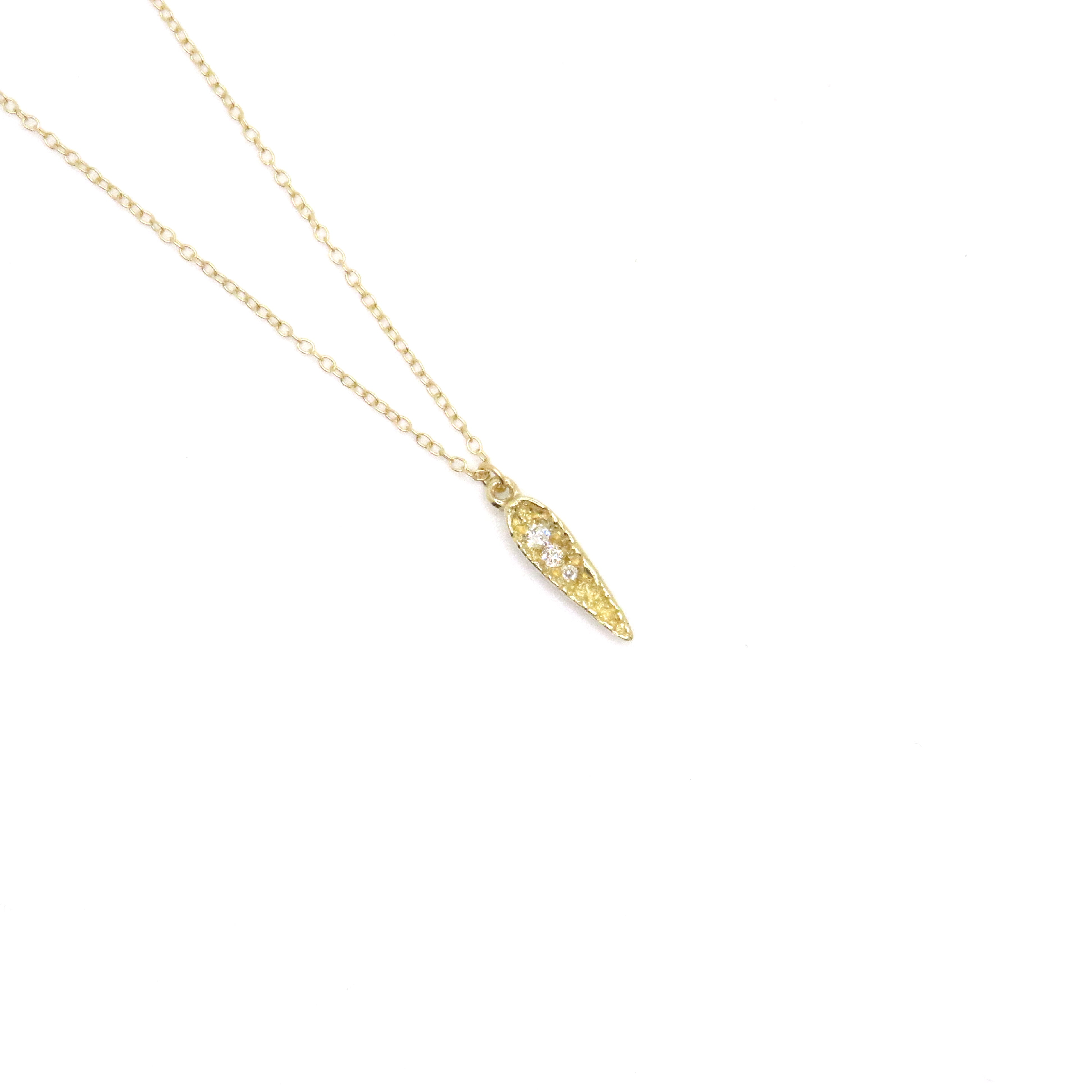 Mini Moss Spear Gold Necklace