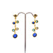 gold chandelier earrings with glass beads