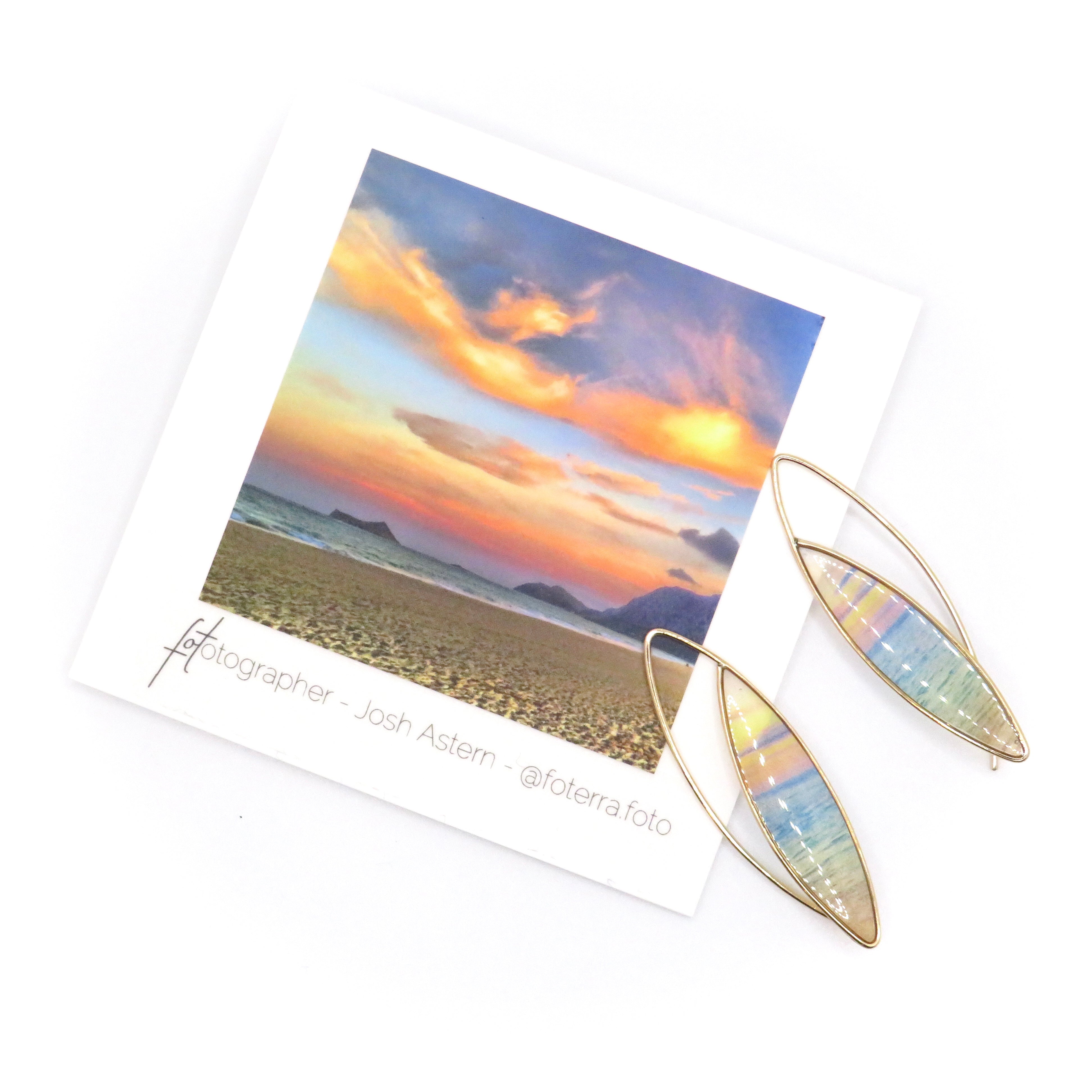 Oh To Be The Sky Meets The Sea Long Ear Wire Earring