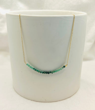 green gemstone bar necklace
