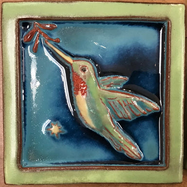 hummingbird ceramic tile