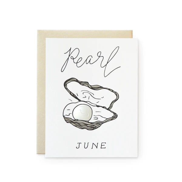 June Pearl Blank Birthday card