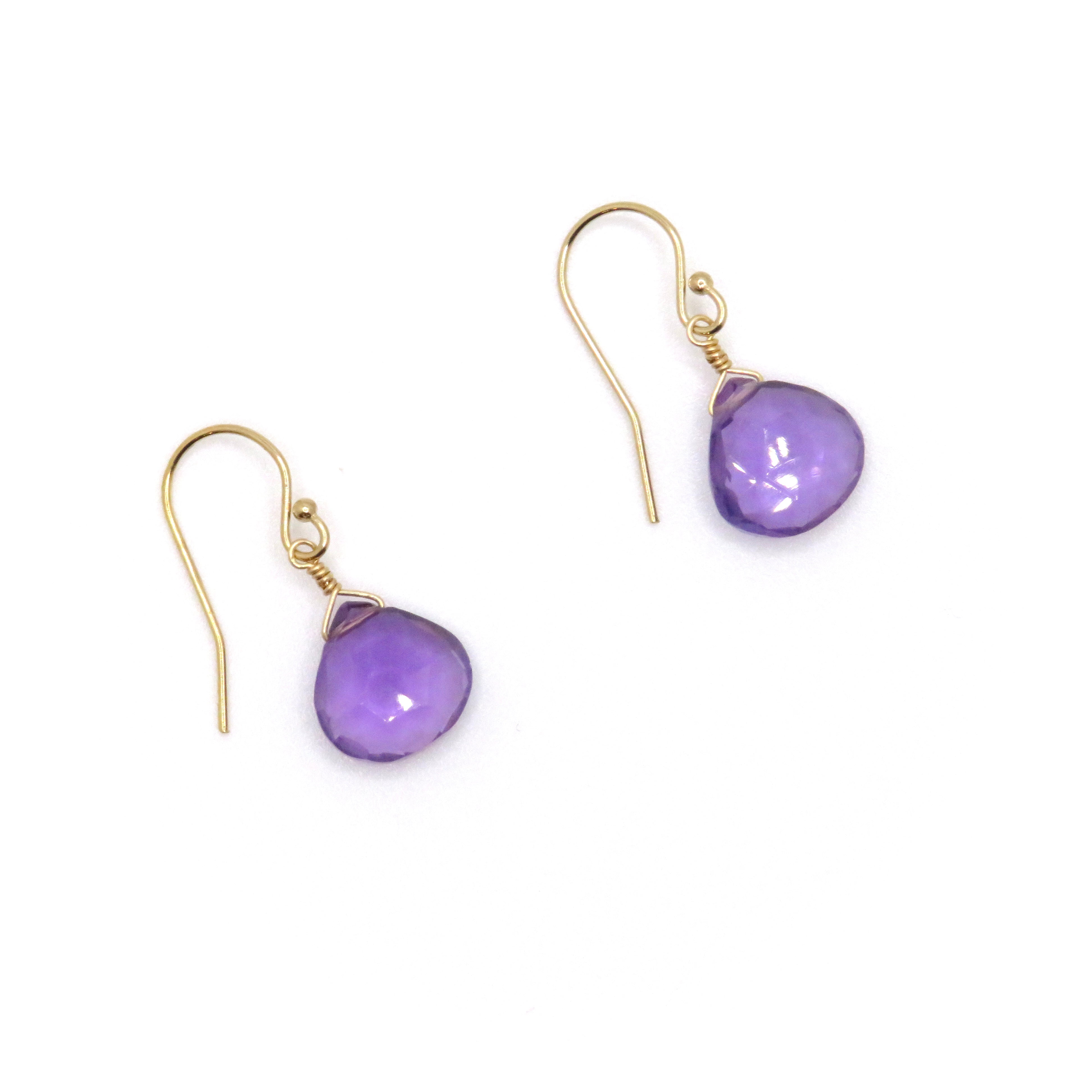 purple amethyst drop earrings