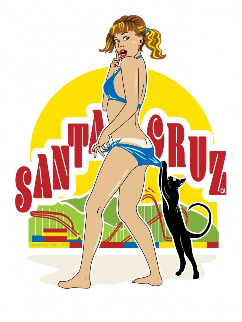 pin up girl santa cruz sticker