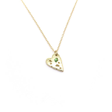 precious stone gold heart necklace