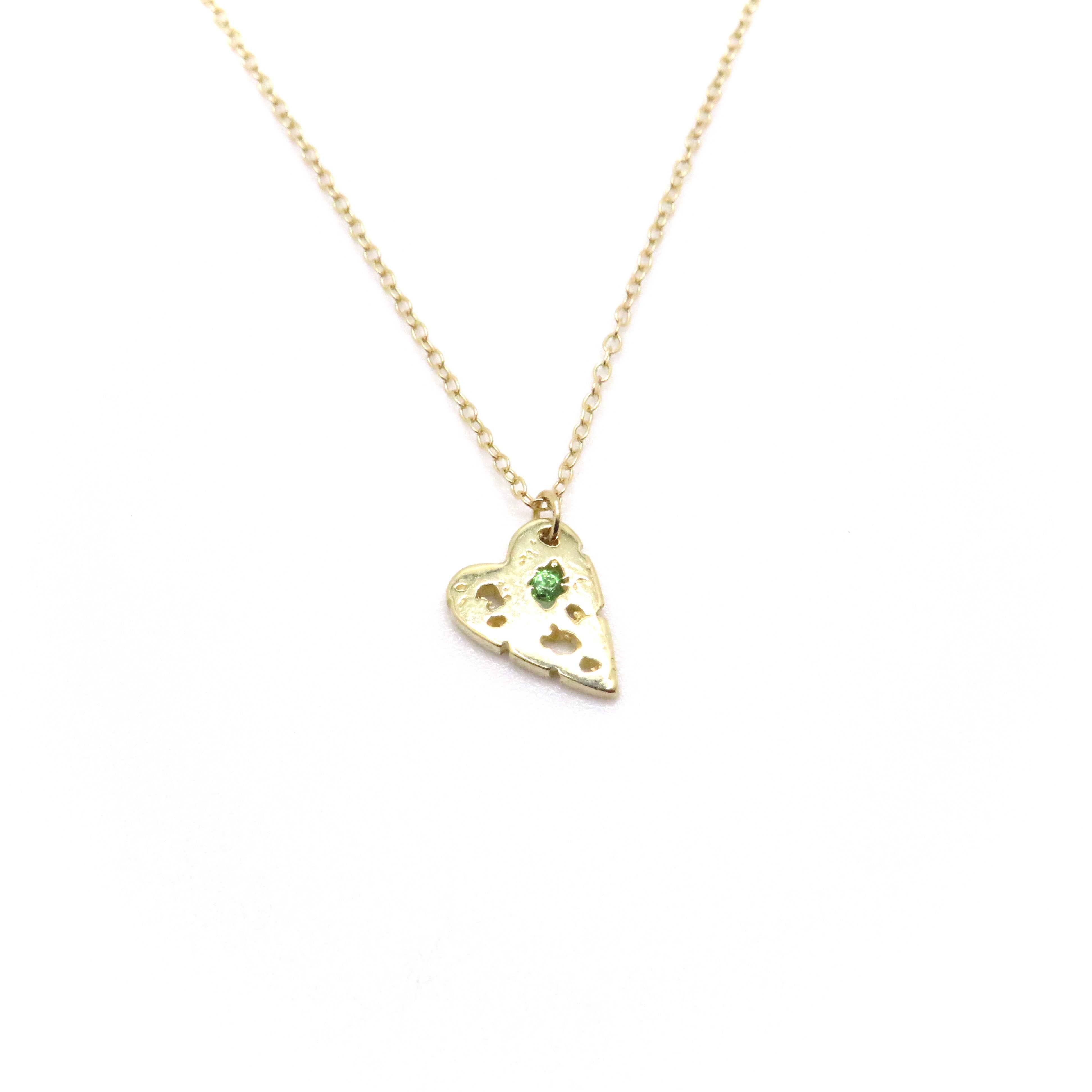 precious stone gold heart necklace