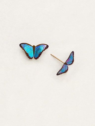 blue butterfly post earrings