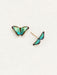green butterfly post earrings