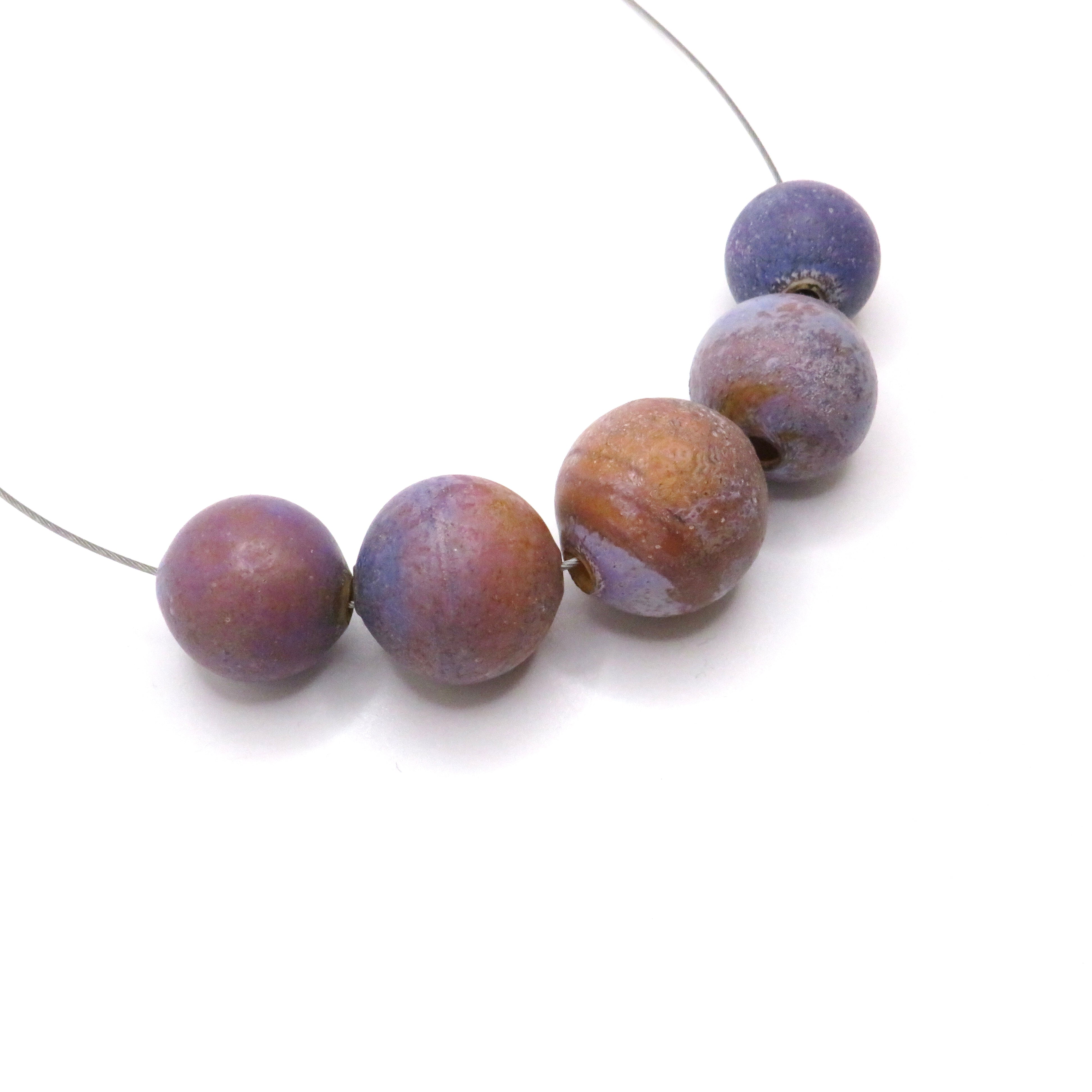 Purple Glass Ball Necklaces