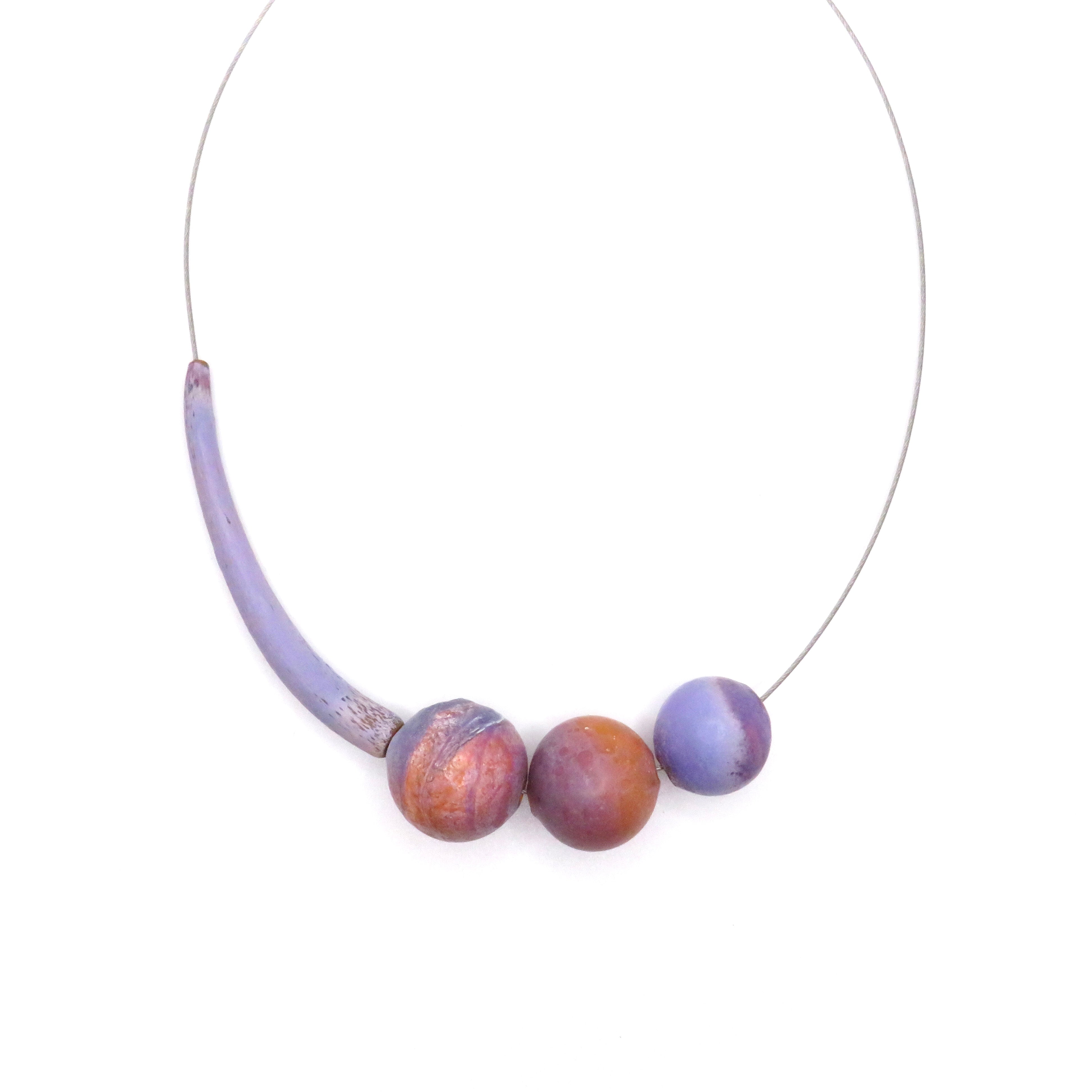 Purple Glass Ball Necklaces