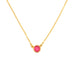 red glass gold pendant necklace