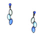blue drop leaf earrings