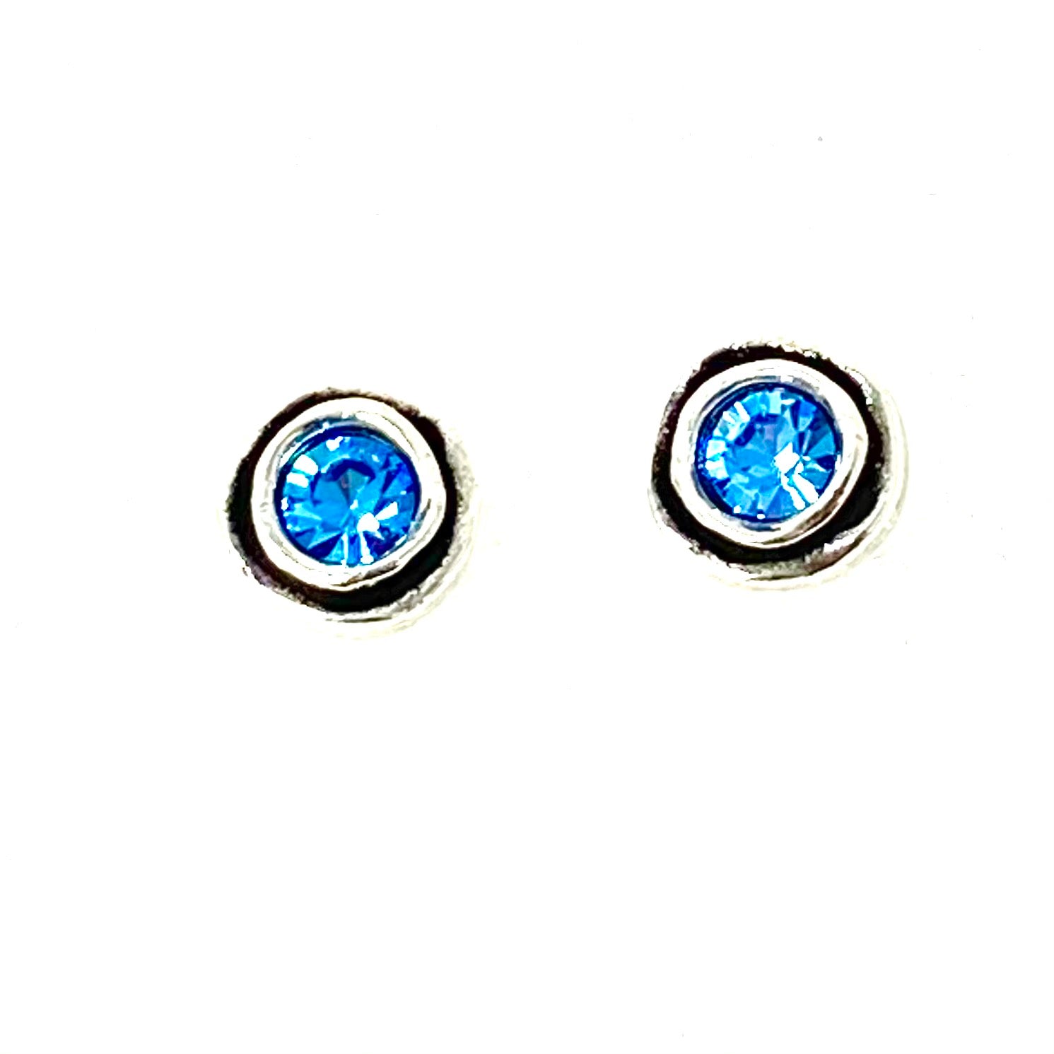 blue Swarovski crystal stud earrings