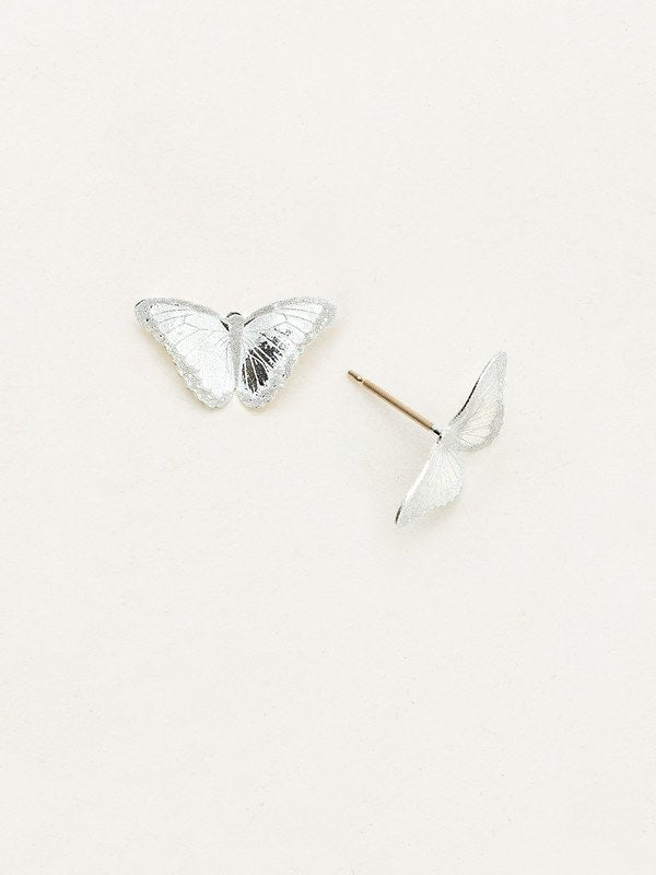 silver butterfly post earrings