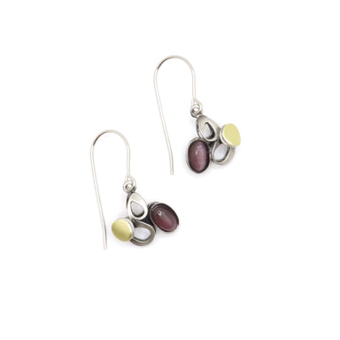 silver drop earrings with glass beads