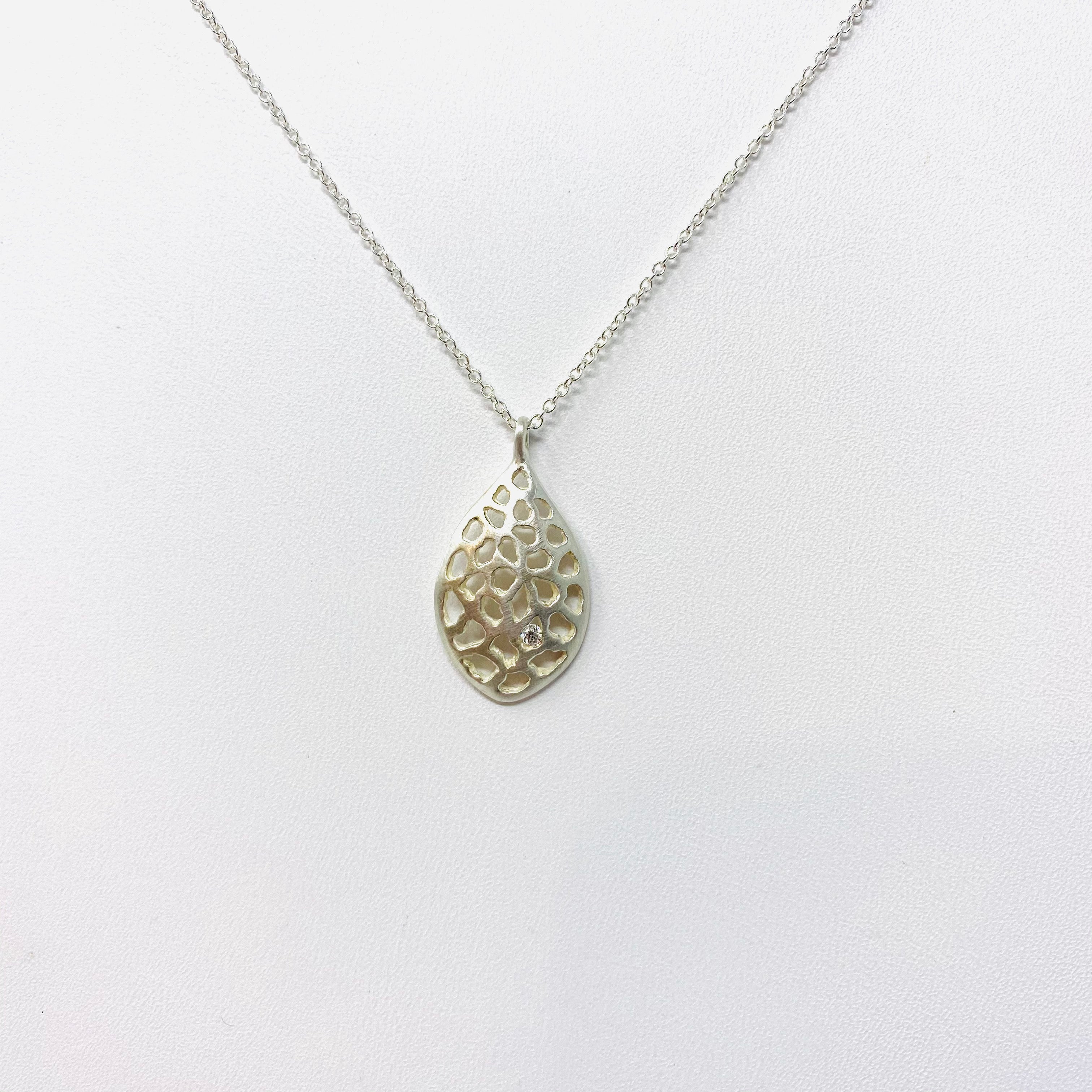 diamond leaf necklace