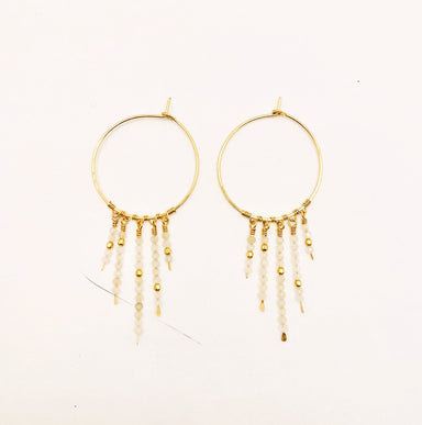 white stone gold hoop earrings