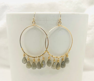 gemstone gold hoop earrings