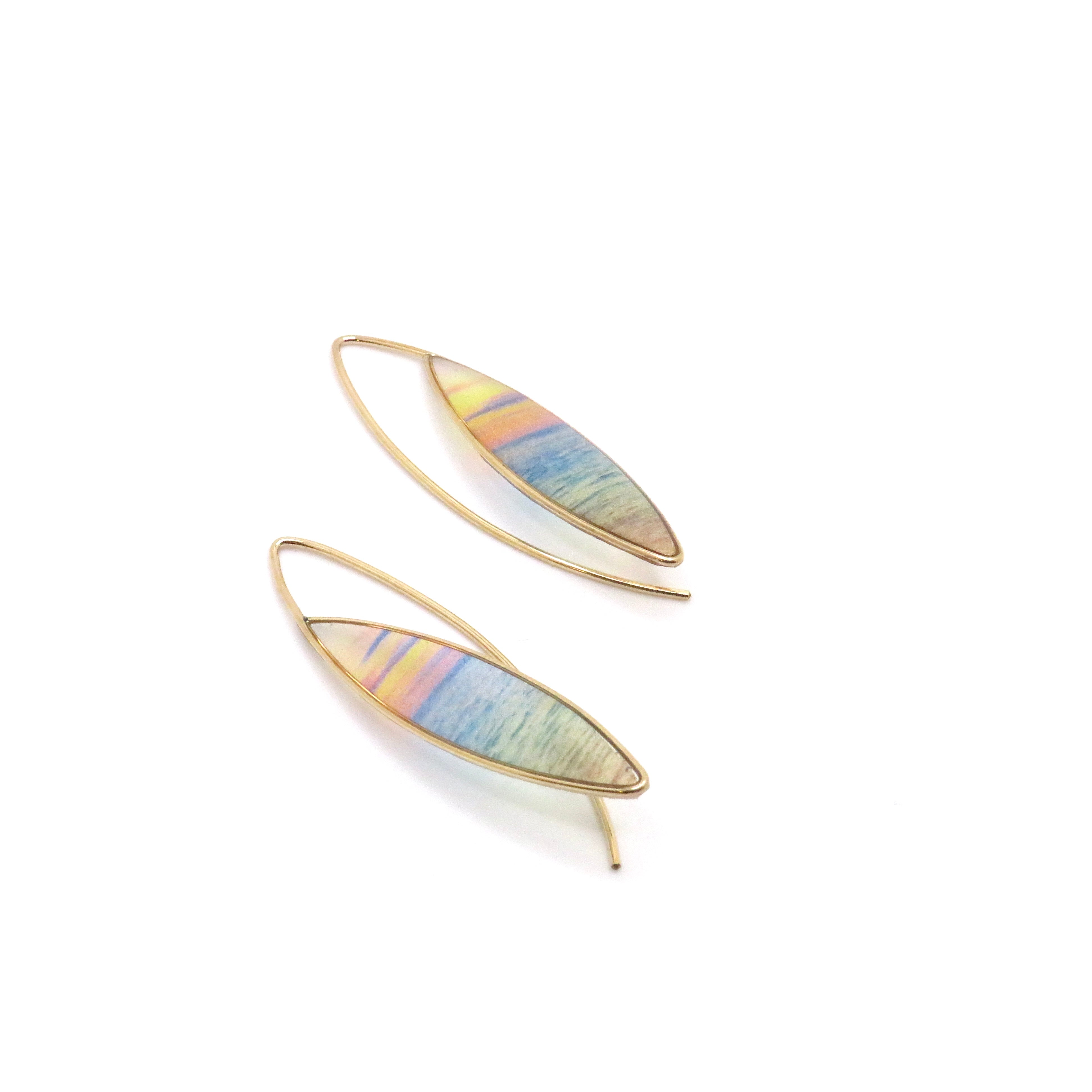 Oh To Be The Sky Meets The Sea Long Ear Wire Earring