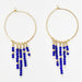 blue stone gold hoop earrings